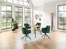 Esstisch - LB ca. 80x80 cm, Eiche Optik, Schweizer Kante, Schwarz