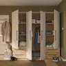  Drehtürenschrank FATHIE- B ca. 206 cm, Sand, Eiche Dekor