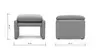 Hocker Tenero - inkl. Sitzhöhe verstellbar, Stoff, Grau