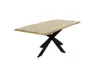 Esstisch - LB ca. 200x100 cm, Eiche massiv geölt, Wellenkante, Schwarz