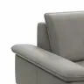 Ecksofa Tulsa KS - 2,5-Sitzer, Spitzecke und 1,5-Sitzer mit Anstellhocker rechts, Leder, Graubeige