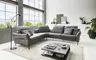 Ecksofa - 1-Sitzer mit Ecke rechts, Leder, Anthrazit