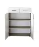 Schuhschrank - B ca. 84 cm, Silbereiche Nachbildung, Weiß