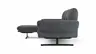 Ecksofa  Alexander - Longchair links mit 3-Sitzer inkl. Kopfstütze/Armlehne verstellbar, Stoff, Dunkelgrau