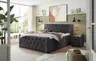 Boxspringbett- Liegefläche ca. 180x200 cm, Stoff, Schwarz
