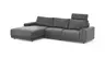 Ecksofa Balok - Longchair groß links mit 2,5-Sitzer, inkl. Relaxfunktion (motorisch) und Kopfstütze, Stoff, Anthrazit