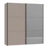 Schwebetürenschrank JOIN IT- B ca. 202 cm,  Nougat, Spiegel, Dunkel
