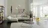 Ecksofa Valdemoro - Longchair mit 2,5-Sitzer rechts inkl. Rückenlehne verstellbar, Stoff, Creme