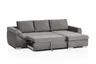 Ecksofa - 2-Sitzer, Ecke rechts inkl. Schlaffunktion mit Bettfunktion, Stoff, Ash