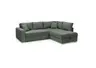 Ecksofa Jyte - 2-Sitzer mit Ecke rechts, Schlaffunktion mit Bettkasten, Stoff, Dunkelgrün
