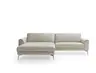 Ecksofa Enna - Longchair links mit 1,5-Sitzer, Leder, Ecru