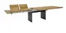 Esstisch 3110 - LB ca. 220x100 cm, ausziehbar,  Asteiche massiv, Geölt, Wange Rohstahl, Schwarz