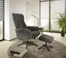 TV-Sessel MORTON mit Hocker - drehbar, Relaxfunktion, Stoff, Grau
