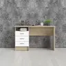 Schreibtisch - LB ca. 120x48 cm, Eiche Struktur Nachbildung, Weiß