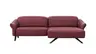 Ecksofa Bormio - 1,5-Sitzer, Longchair rechts, inkl. Kopfteilverstellung, Leder, Weinrot