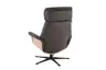 TV-Sessel MOANI mit Hocker - drehbar, Kopfteilverstellung, Leder, Dunkelbraun