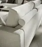 Ecksofa Cuneo Select - Ecke links, 2-Sitzer, Longchair rechts, Stoff, Offwhite