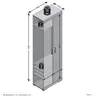 Garderobenschrank- B ca. 60 cm, Grau, Eiche Dekor