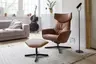 Hocker Helge - Leder, Silber
