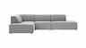 Ecksofa Elementos - Ecke links mit 1-Sitzer und Abschlusselement, Stoff, Grau