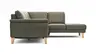 Ecksofa Rockport A - 2,5-Sitzer mit Ecke rechts inkl. Relaxfunktion (motorisch), Leder, Dunkelgrau