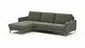 Ecksofa Enna - Longchair Links mit 3-Sitzer, Armlehne A, Stoff, Olivgrün
