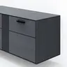 Lowboard Estana - Eiche massiv, Anthrazit 