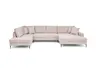 Wohnlandschaft - Ecke links, 2-Sitzer, Longchair rechts, Stoff, Rosa