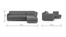 Ecksofa Nuoro - 2-Sitzer mit Longchair rechts inkl. Schlaffunktion und Bettkasten, Stoff, Rubin