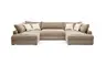 Wohnlandschaft - Longchair links, 2-Sitzer, Ecke rechts, Stoff, Hellbraun