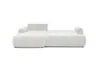 Ecksofa - Longchair links mit 2-Sitzer, Stoff, Sibergrau