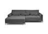 Ecksofa - Longchair links mit 2-Sitzer, Sitztiefe verstellbar motorisch, Stoff, Anthrazit