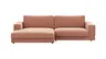 Ecksofa Juni - Longchair links mit 1,5-Sitzer, Stoff, Pfirsich