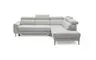 Ecksofa CHARIS - 2-Sitzer, Ecke rechts inkl. Schlaffunktion und Bettkasten, Microfaser, Silbergrau