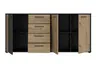 Sideboard FLORISS- Schwarz, Eiche Dekor