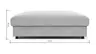 Hocker Stormy - LB ca. 110x110 cm, Stoff, Rauchbraun