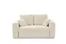 Sofa JORDEN 2 - 1,5-Sitzer inkl. Schlaffunktion mit Bettkasten, Stoff, Creme
