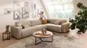 Ecksofa Lilaia - 3-Sitzer XL links, Ecke mit 1,5-Sitzer XL Tief, Stoff, Kaschmir