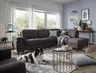 Ecksofa Merlos - 2-Sitzer mit Ecke rechts, Stoff, Anthrazit
