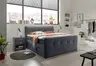 Boxspringbett HOLLIE- Liegefläche ca. 180x200 cm, Stoff, Grau, Bonell, Inkl. Topper