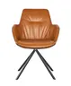 Armlehnstuhl Pegara - Leder, Cognac