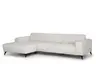 Ecksofa - Longchair links mit 3-Sitzer, Stoff, Natur