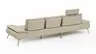 Ecksofa Collina - Longchair links, 2,5-Sitzer, inklusive Kopfstütze, Leder, Ecru