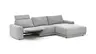 Ecksofa Balok - 2,5-Sitzer mit Longchair groß rechts, inkl. Relaxfunktion (motorisch) und Kopfstütze, Stoff, Eisengrau