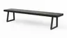 Holzbank Clifton - Breite ca. 220cm, Zerreiche massiv, smoked