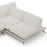 Ecksofa Valdemoro - 2,5-Sitzer mit  Longchair rechts inkl. Rückenlehne verstellbar, Stoff, Creme