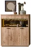 Highboard - mit Beleuchtung, Wildeiche massiv
