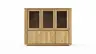 Highboard Bakersfield - Rückwand mit Holzschindeln, Asteiche massiv, geölt