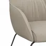Armlehnstuhl Noli - Leder, Graubeige, Kufe