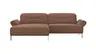 Ecksofa David - Longchair links mit 1,5-Sitzer inkl. Kopfstütze/Armlehne verstellbar, Stoff,  Rost